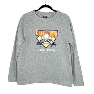 COOPERSTOWN Dreams Park Authentic Be Your Own Hero gray logo sweatshirt Medium